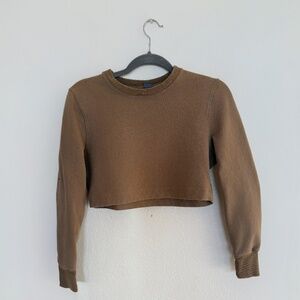 Sweaty Betty Green Long Sleeve Crop Top With Thumb Holes